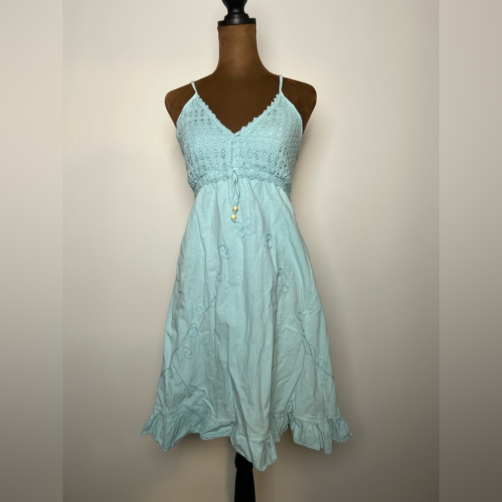 Light Blue/Aqua Embroidered Sundress, size XL
